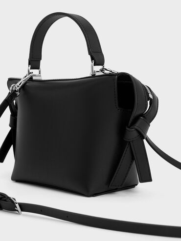 Aurelie Knotted Top Handle Bag, Noir, hi-res