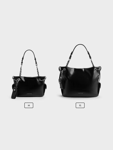 Lottie Side-Pocket Tote Bag, Noir, hi-res
