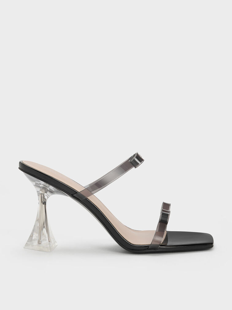 Embellished Bow See-Through Sandals, , hi-res