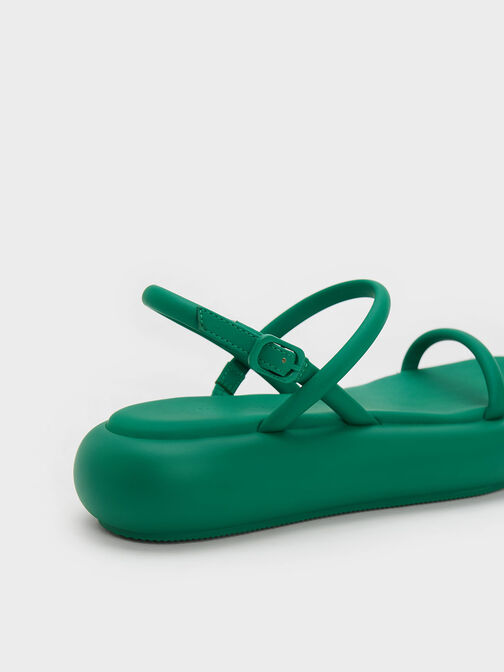 Keiko Padded Flatform Sandals, สีเขียว, hi-res