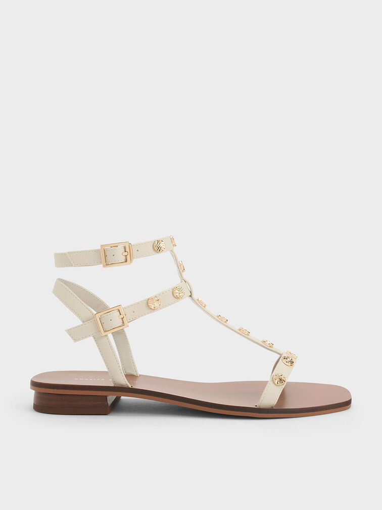 Studded Gladiator Sandals, , hi-res