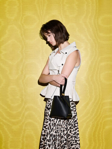 Edna Bucket Bag, Black, hi-res