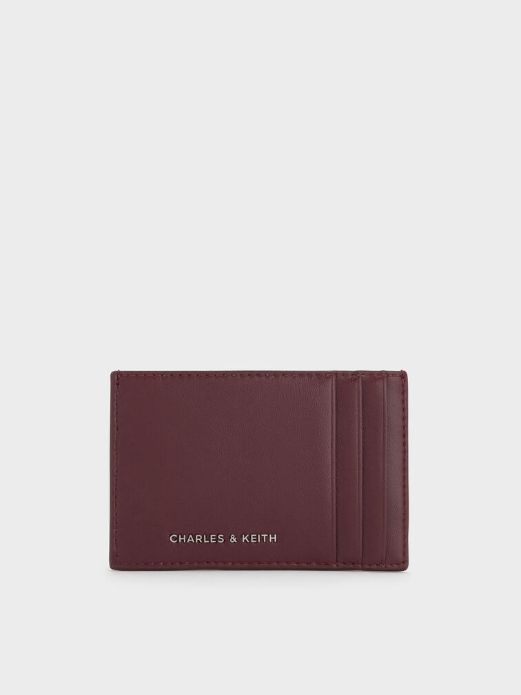 กระเป๋าใส่บัตรดีไซน์แบบสานรุ่น Ivette, สีไวน์เบอร์รี่เรด, hi-res
