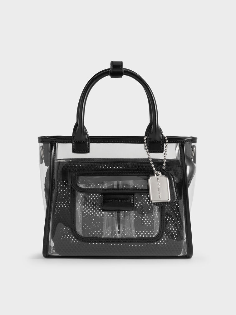 Noah See-Through Mesh Tote Bag, Clear, hi-res