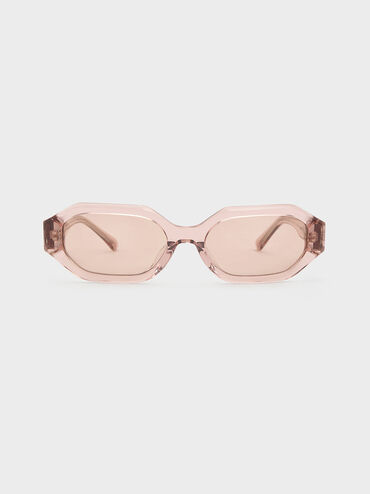 Gabine Recycled Acetate Oval Sunglasses, Pink, hi-res