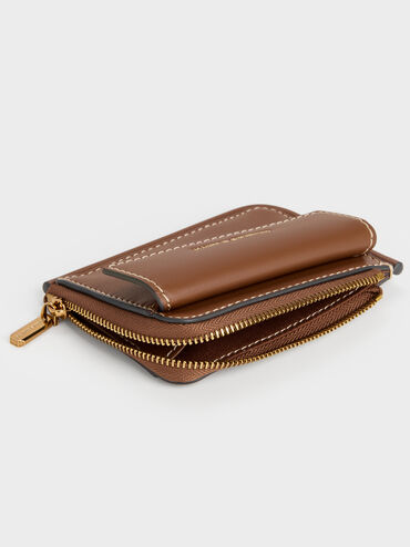 Lyla Front-Pocket Card Holder, Chocolate, hi-res