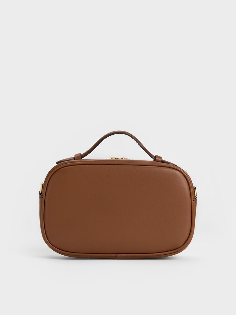 กระเป๋าสะพายข้างดีเทลงานสานรุ่น Azure, สีช็อคโกแลต, hi-res