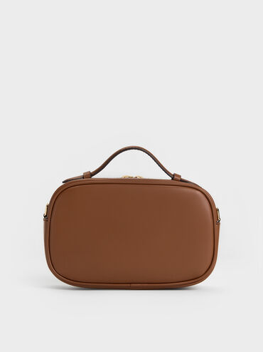 กระเป๋าสะพายข้างดีเทลงานสานรุ่น Azure, สีช็อคโกแลต, hi-res