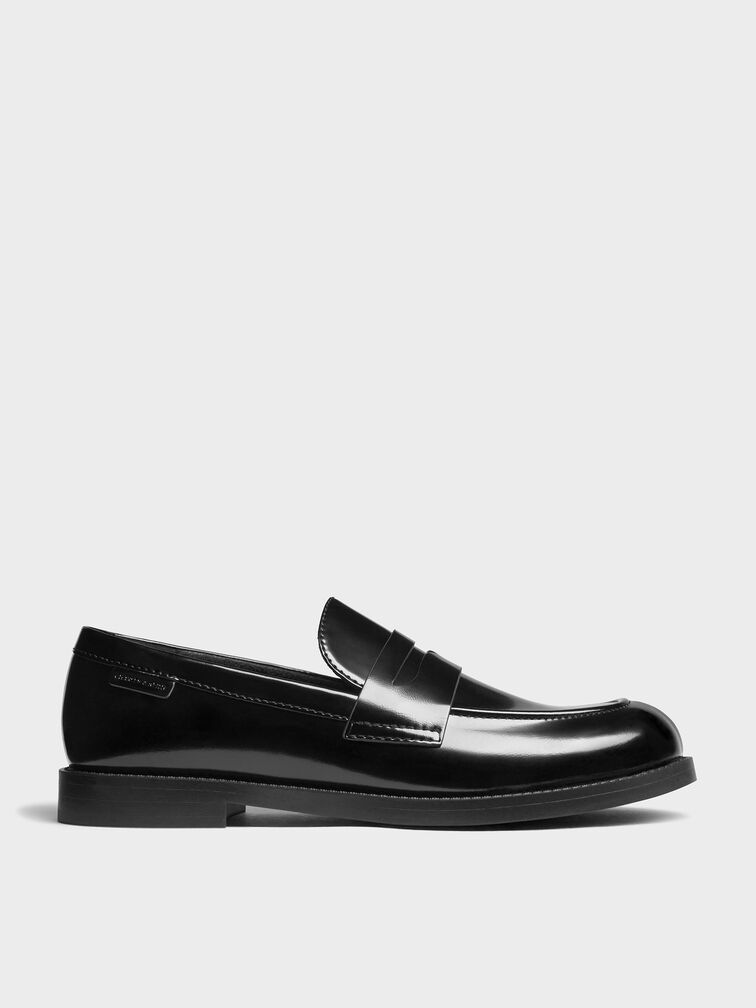 Arven Penny Loafers, Black Boxed, hi-res