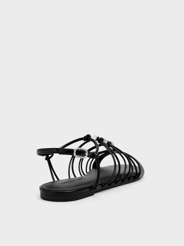 Georgie Bead Strappy Sandals, Black, hi-res