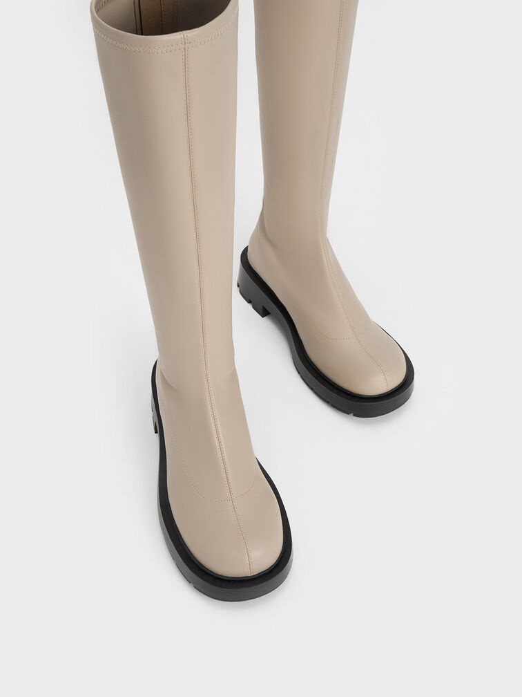Block Heel Knee-High Boots, , hi-res
