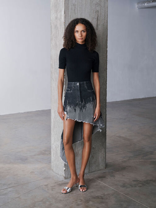 Metallic Slant Heel Mules, , hi-res