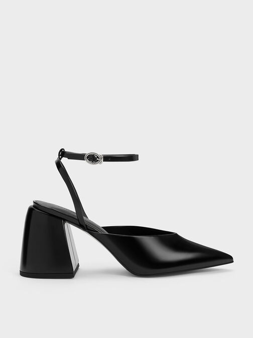 Chunky Heel Ankle-Strap Pumps, , hi-res