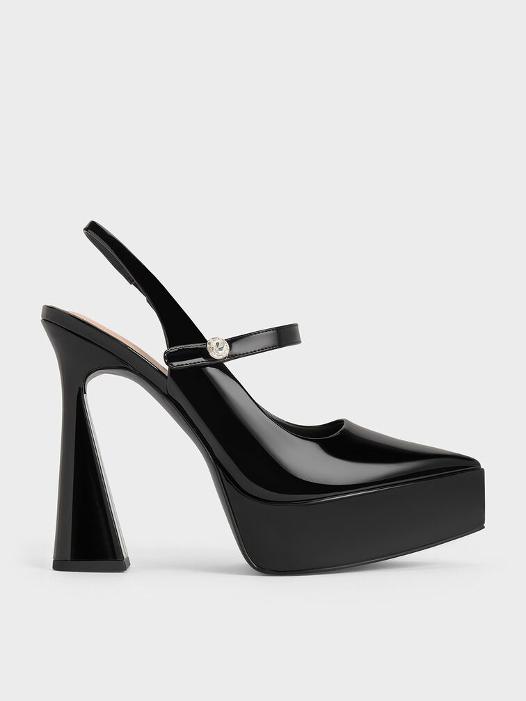 Patent Crystal-Accent Platform Mary Janes, Black Patent, hi-res
