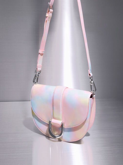 Gabine Swirl-Print Saddle Bag, , hi-res