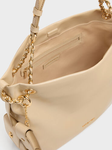 XL Lottie Side-Pocket Tote Bag, Sand Beige, hi-res