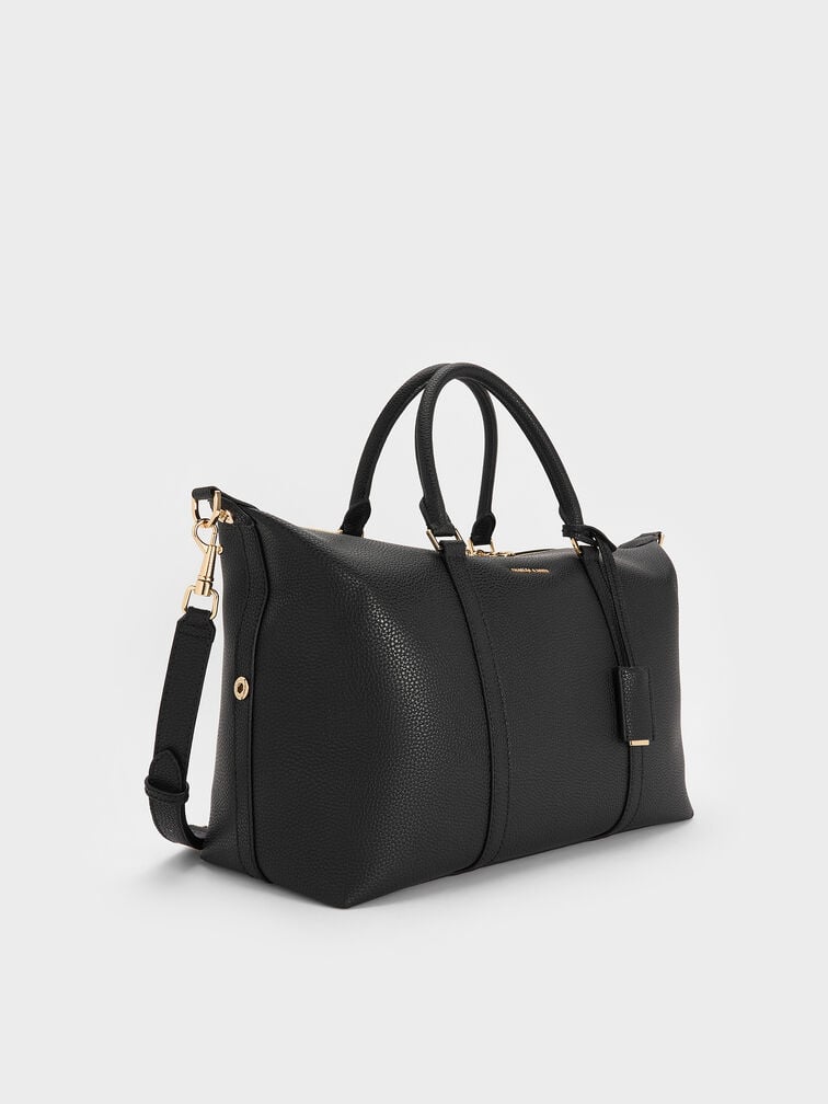 กระเป๋าโบว์ลิ่งตกแต่งตัวล็อคแบบหมุนรุ่น Chance, สีดำ กระเป๋าโบว์ลิ่งตกแต่งตัวล็อคแบบหมุนรุ่น Chance, สีดำ, hi-res