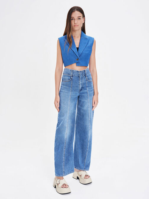 Flower-Buckle Crossover Platform Mules, , hi-res
