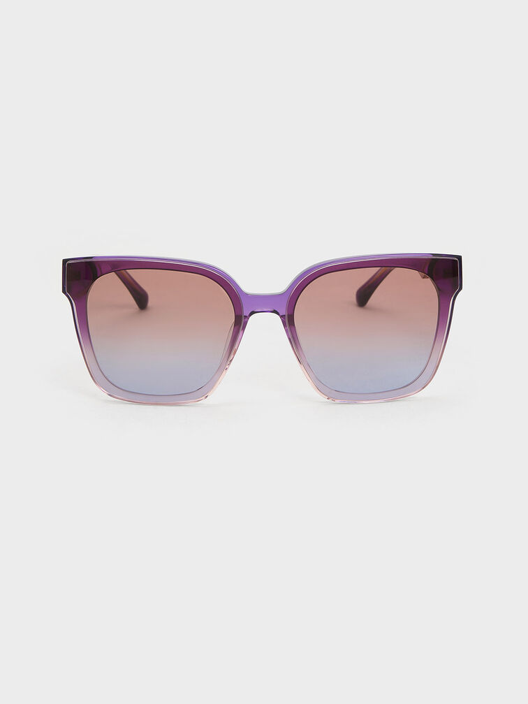 Square Thick-Frame Sunglasses, , hi-res