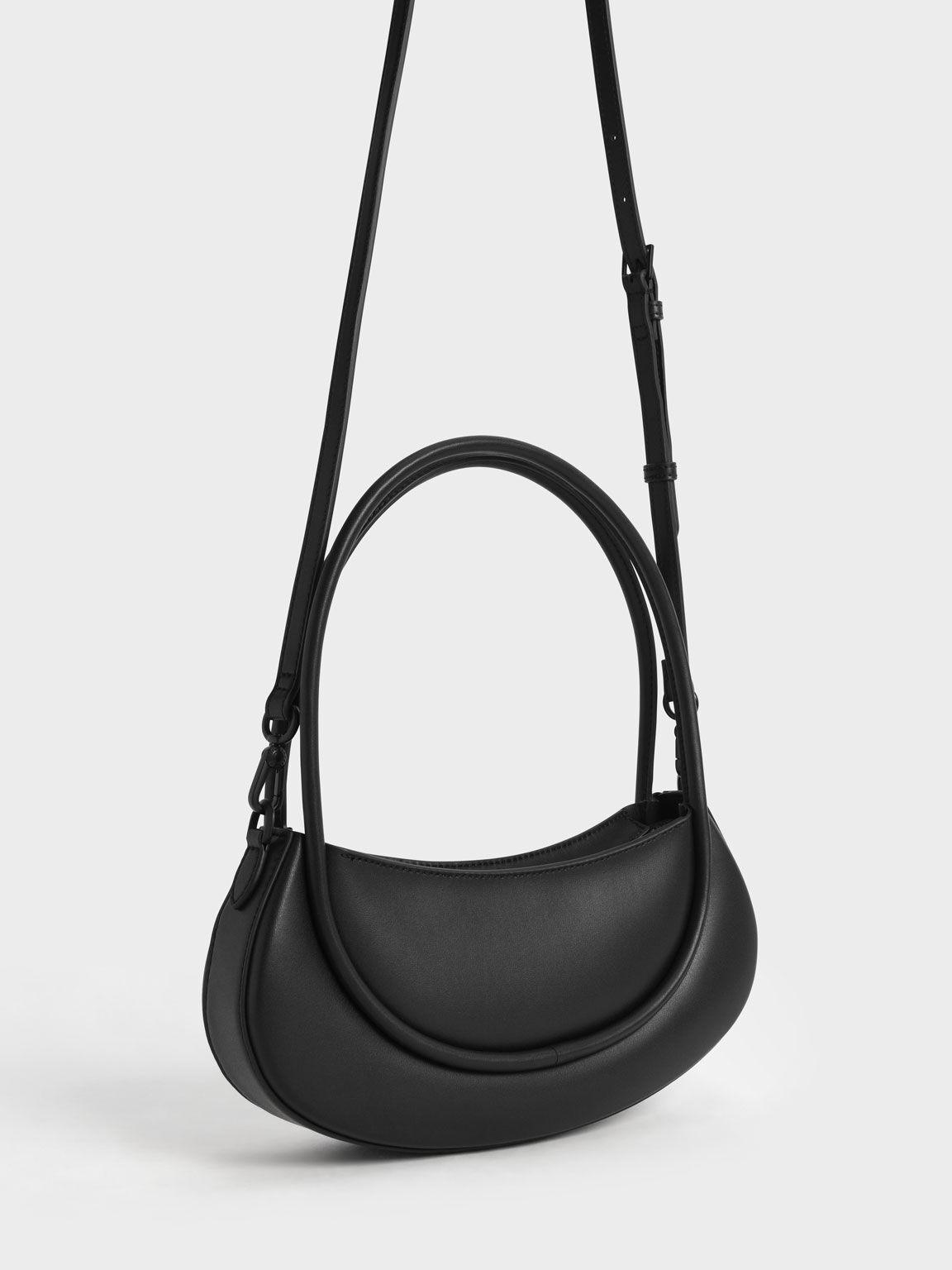 Graphic Top Handle Shoulder Bag, Black, hi-res