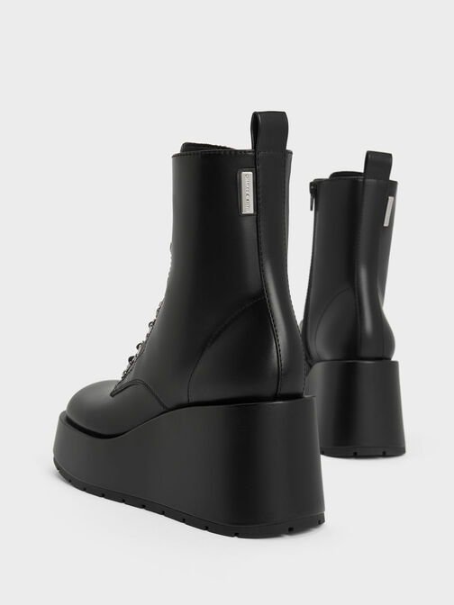 Lace-Up Platform Wedge Ankle Boots, , hi-res