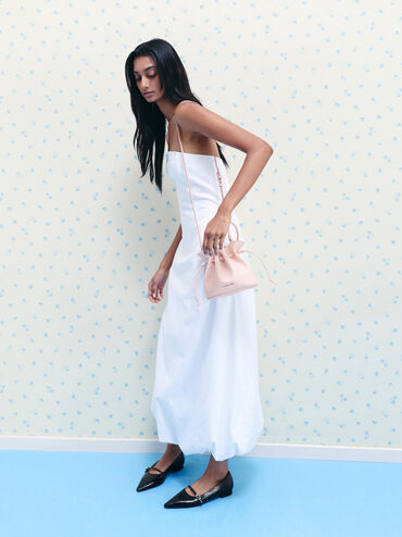 Sammie Drawstring Bucket Bag, Soft Pink, hi-res