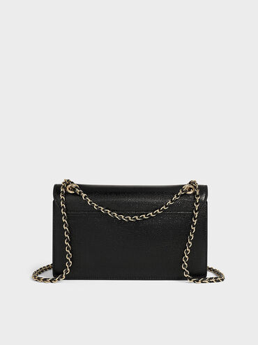 Everline Glittered Braided-Strap Shoulder Bag, Black, hi-res
