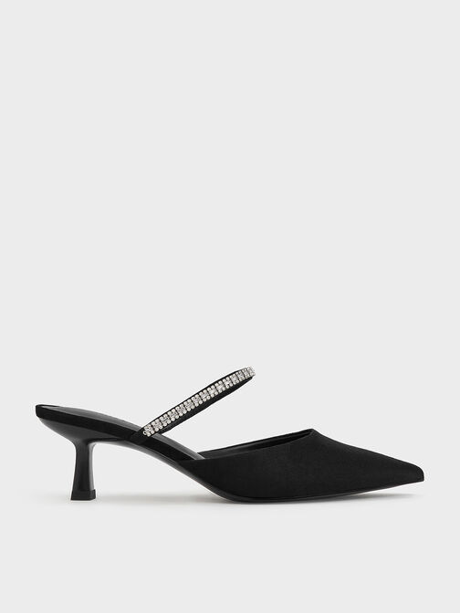 Ambrosia Textured Gem-Embellished Mules, , hi-res