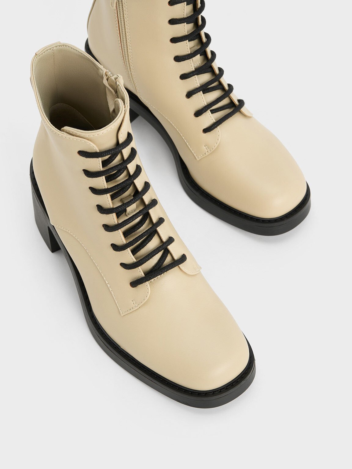 Heel cream boots new arrivals