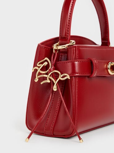 Aubrielle Horse-Motif Top Handle Bag, Tomato Red, hi-res