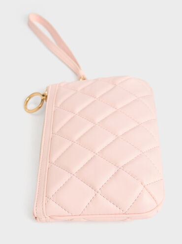 Cressida Quilted Wristlet, Pink, hi-res