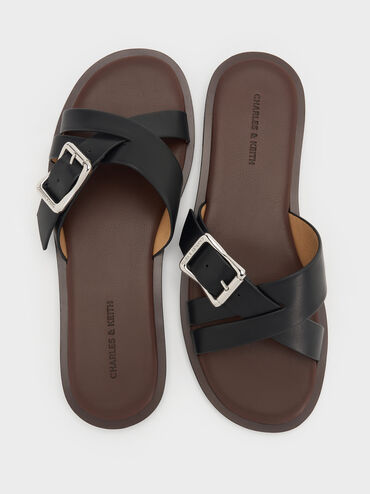 Anita Crossover Slides, Black, hi-res