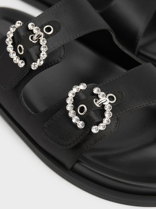Recycled Polyester Embellished Buckle Sandals, , hi-res