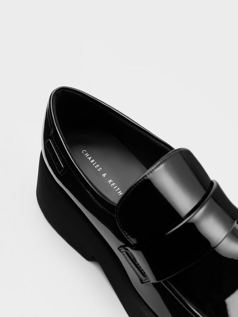 Giselle Strap Chunky Patent Loafers, Black Patent, hi-res