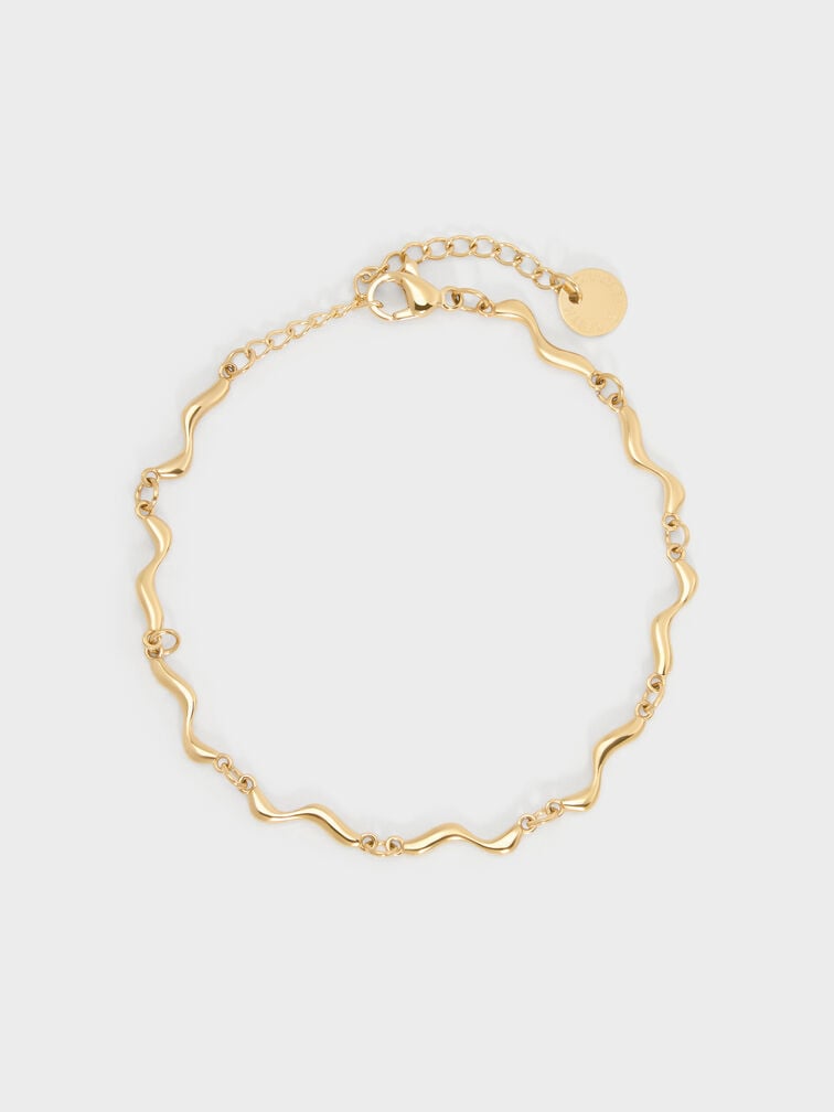 Emilia Wavy Bracelet, Gold, hi-res