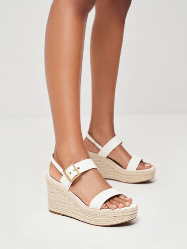 Buckled Espadrille Wedges, , hi-res