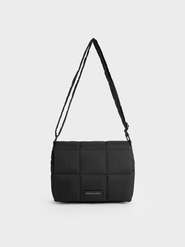 Mini Errya Nylon Quilted Puffy Crossbody Bag, Jet Black, hi-res