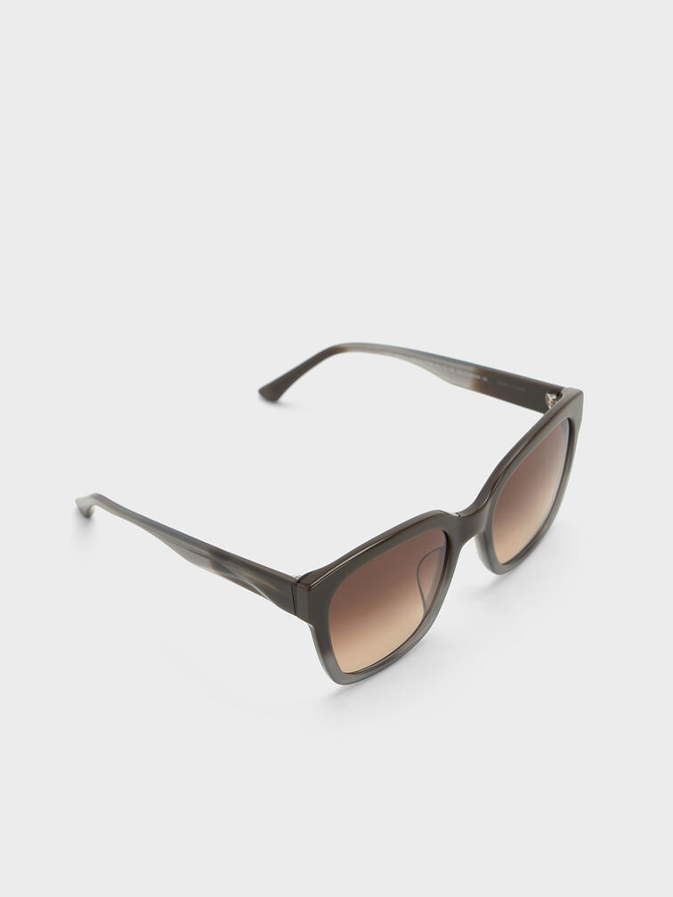 Recycled Acetate Square Sunglasses, สีมัลติ, hi-res