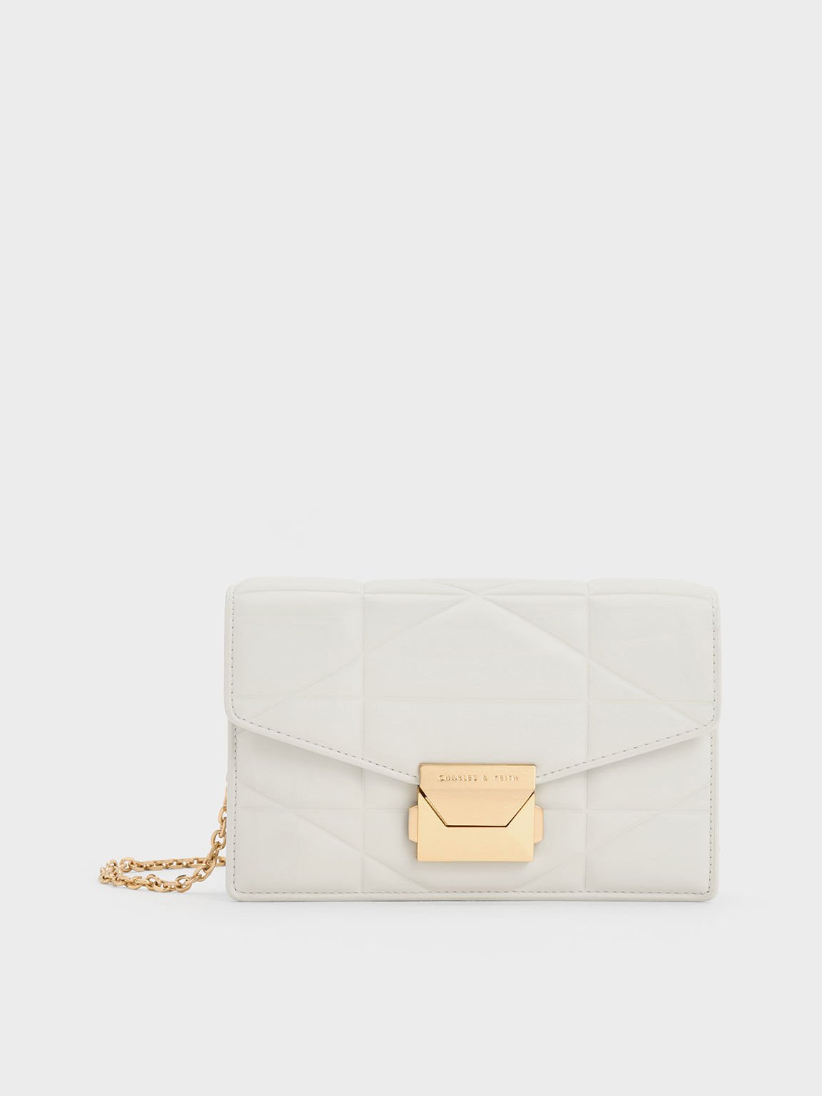 White clutch online bag with strap