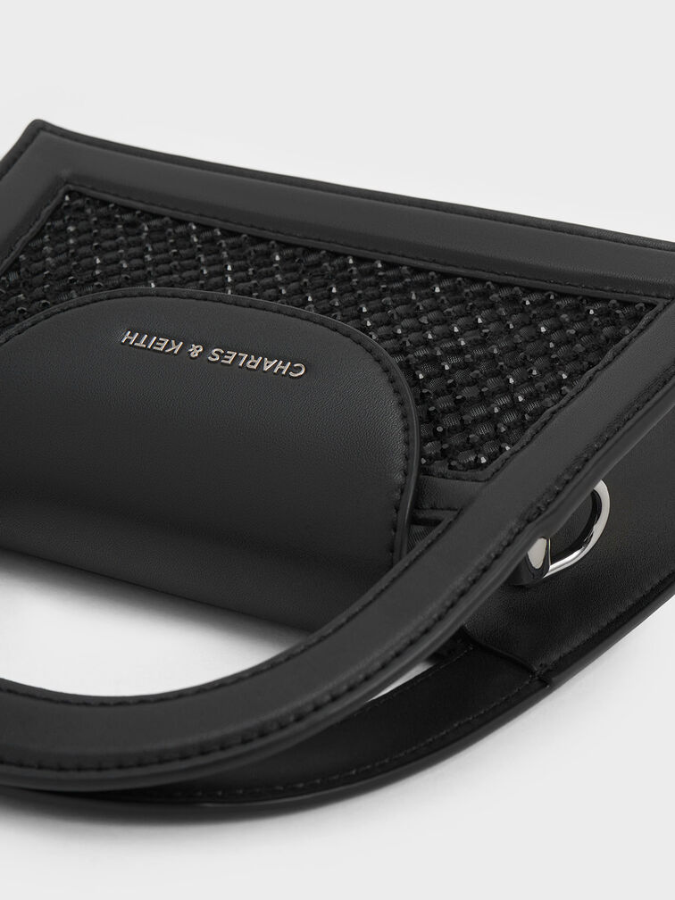 Este Crystal-Embellished Top Handle Bag, Black, hi-res