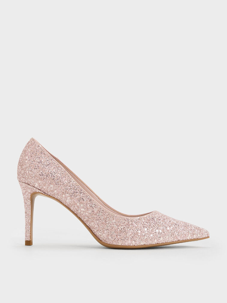 Emmy Glittered Pointed-Toe Pumps, , hi-res