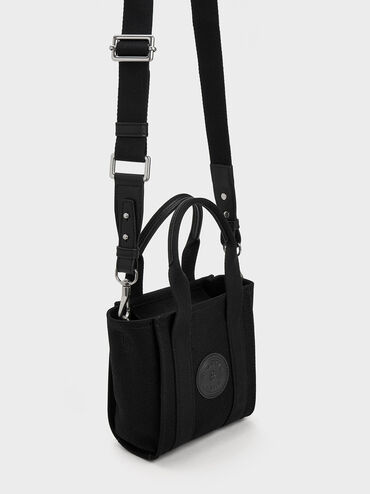 Mini Kay Canvas Tote Bag, สีดำ, hi-res