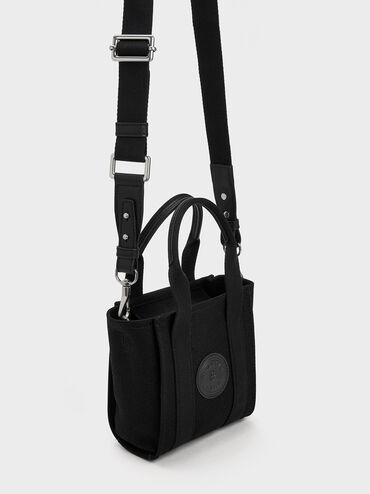 Mini Kay Canvas Tote Bag, Black, hi-res