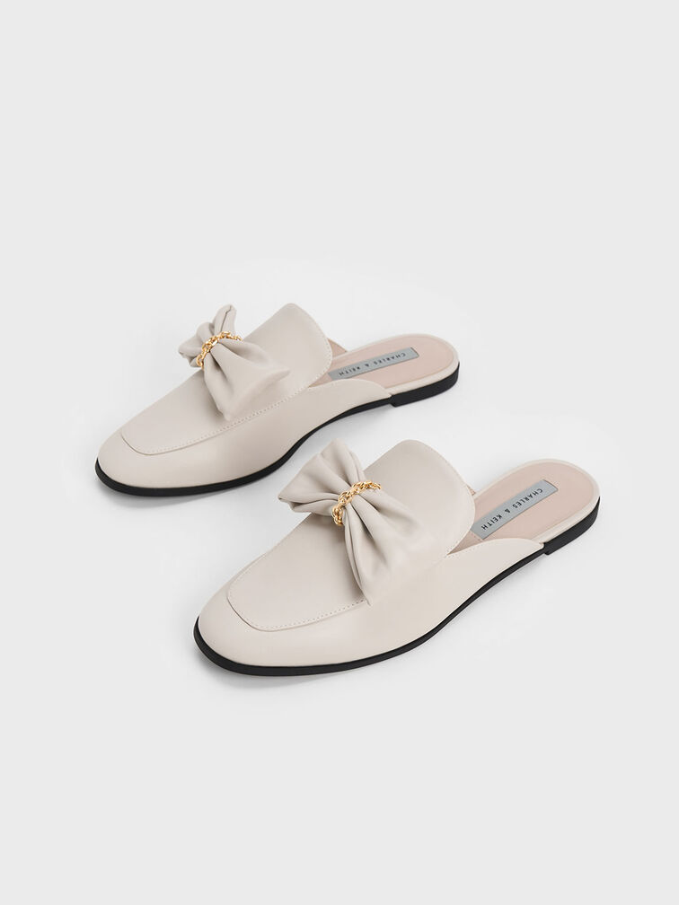 Chain-Link Bow Loafer Mules, , hi-res
