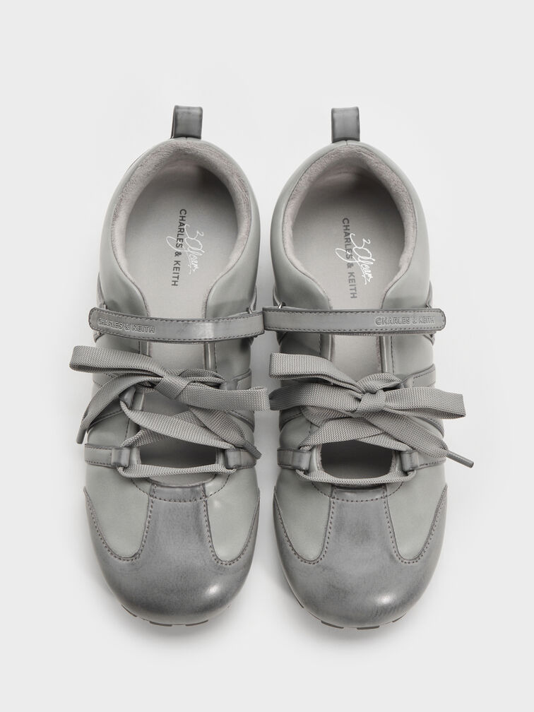Silko Burnished Mary Jane Sneakers, Light Grey, hi-res