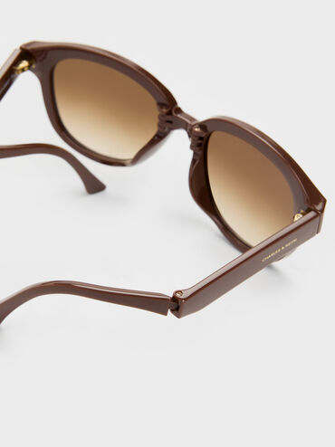 Brea Round Sunglasses, Pecan Brown, hi-res
