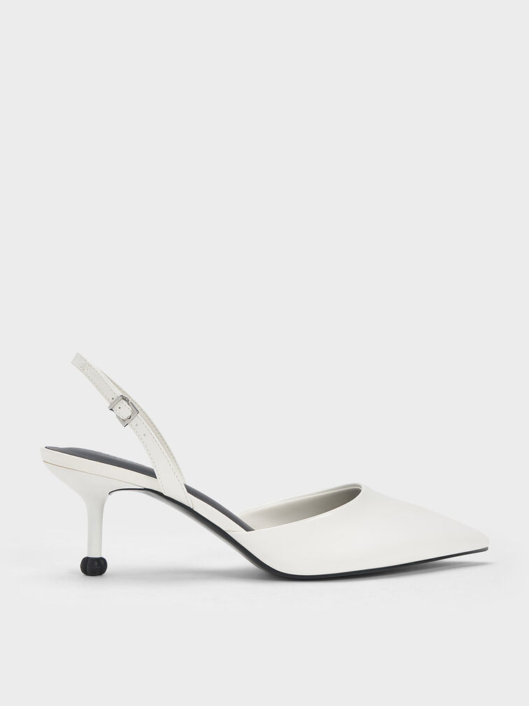 Sculptural Heel Slingback Pumps, , hi-res