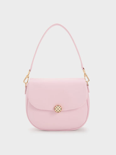 Quilted Ball Curved Crossbody Bag, , hi-res