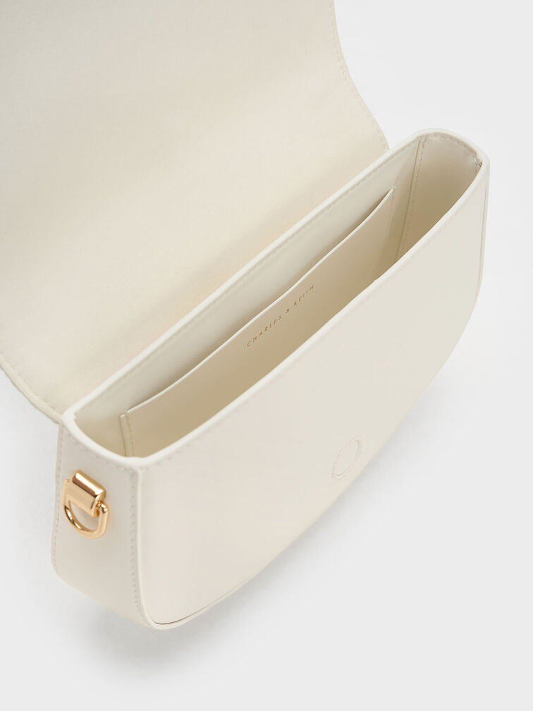 Blair Tweed Belted Bag, White, hi-res