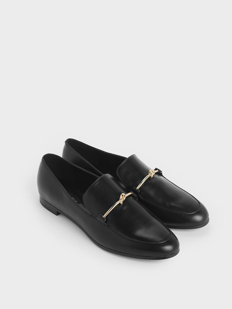 Metallic Knot Accent Loafers, , hi-res